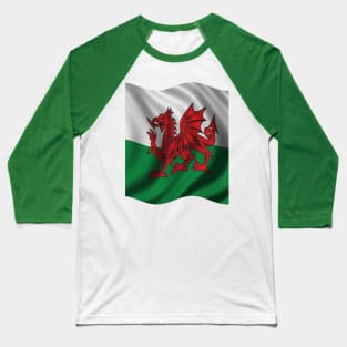 Y Ddraig Goch Welsh Flag Baseball T-Shirt